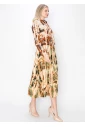 Rust and Beige Abstract Blouse