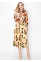 Rust and Beige Abstract Blouse