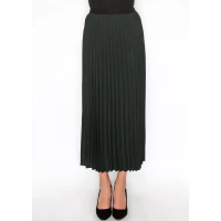 Hunter Green Midi Pleat Skirt