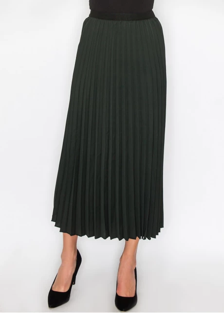 Hunter Green Midi Pleat Skirt