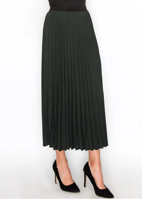 Hunter Green Midi Pleat Skirt