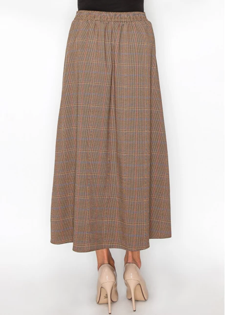 Plaid Tie-Front Midi Skirt