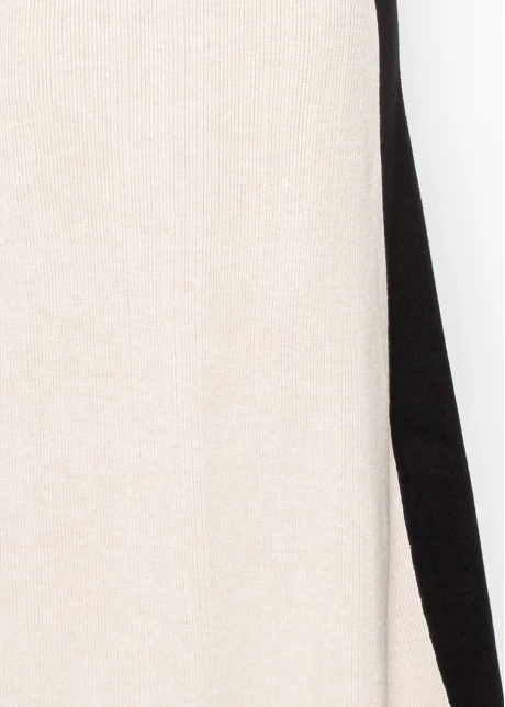Classic Colorblock Cream and Black Knit Skirt