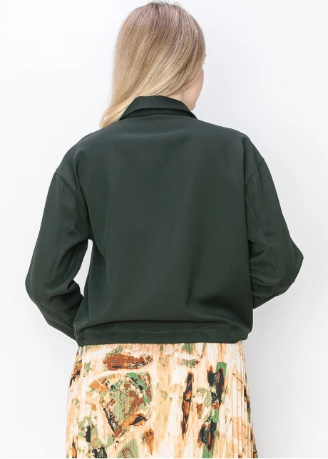 Hunter Green Button-Down Blouse