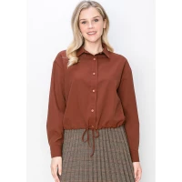 Rust-Colored Shirt with Drawstring