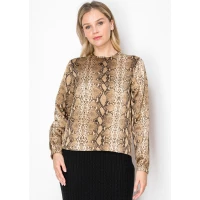 Snake Print Long-Sleeve Top