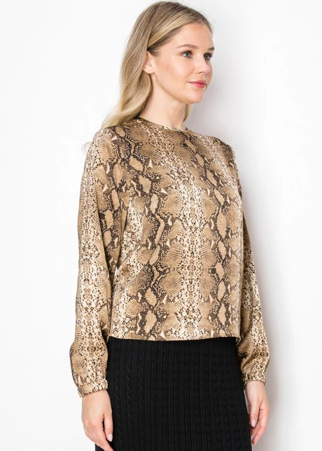 Snake Print Long-Sleeve Top