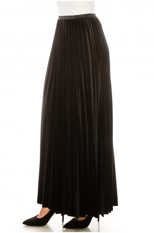 Black Pleated Maxi