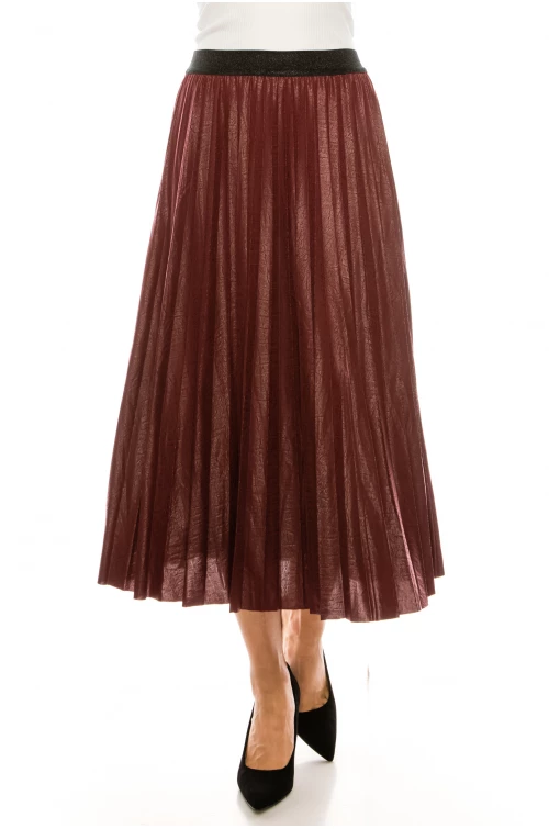 Faux Leather Midi - burgundy 