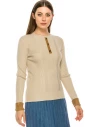 Ribbed Sweater with Large Buttons