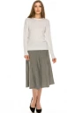 Top with Wooden Button side detailing - White