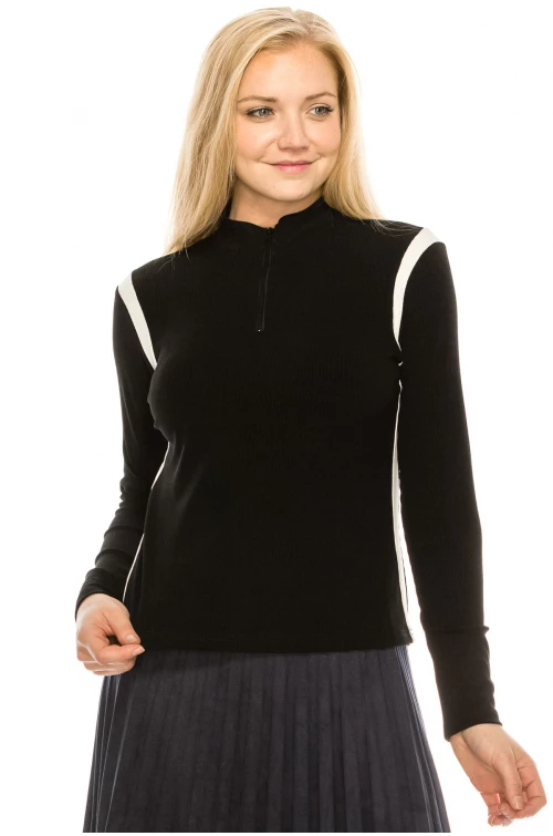 Black Top with White Shoulder Top