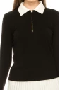 Black and White Collared Sweater