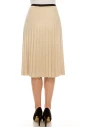 TAN PLEATED SUEDE SKIRT 