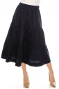 Midi Ruched Skirt Navy
