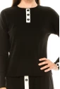 Long sleeve T-shirt with button decor