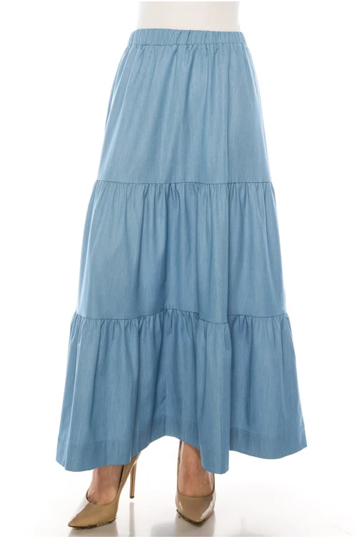 Skirt SK2594 Maxi Light Denim