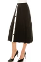Button front flared maxi skirt in black