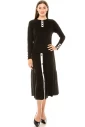 Button front flared maxi skirt in black