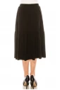 Button front flared maxi skirt in black