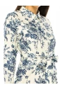White Maxi Dress With Blue Floral Print