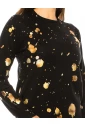 Black Sweater with Gold Spots