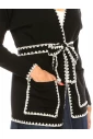 V-Neck Cardigan With A Belt In Black