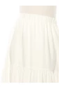 White A-Line Tiered Maxi Skirt