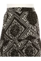 Black Bandana Print Tiered Midi Skirt