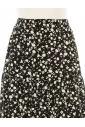 Black And White Floral Tiered Midi Skirt