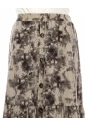 Flared Hem Printed Midi Skirt in Grey