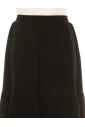 Black Flared Knit Skirt
