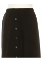 Black Knit Button Detail Maxi Skirt