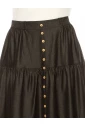 Black Denim Midi Tiered Skirt