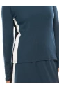 Blue Long Sleeve T-Shirt With Side Stripes