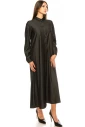 Shirt Collar Black Denim Dress