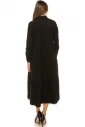 Black Shirt Collar Midi A-Line Dress