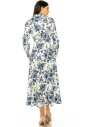 White Maxi Dress With Blue Floral Print