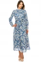 Leaf Print Dress in Blue