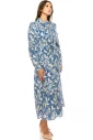 Leaf Print Dress in Blue