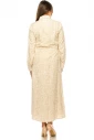 Camel Printed Dress With Shirt Collar