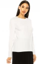 White Knit Sweater With Stripes