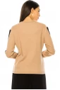 Classic Camel Long Sleeve T-Shirt With Black Stripe Accents