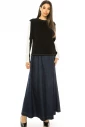 Classic Black Long Sleeve T-Shirt With White Stripe Accents