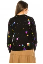 Black Knit Sweater With Multicolored Spots