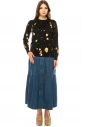 Black Sweater with Gold Spots