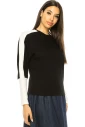 Crew Neck Black & White Long Sleeve T-Shirt