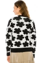 Black And White Printed Cardigan