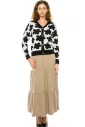 Black And White Printed Cardigan