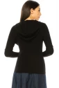 Comfortable Ribbed Hoodie In Black